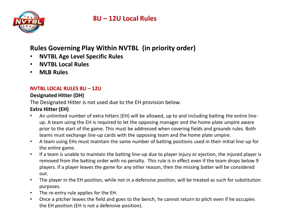 8u 12u local rules