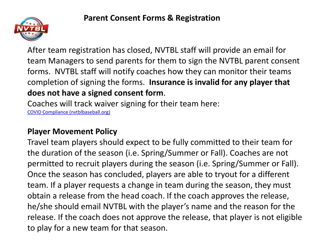 parent consent forms registration