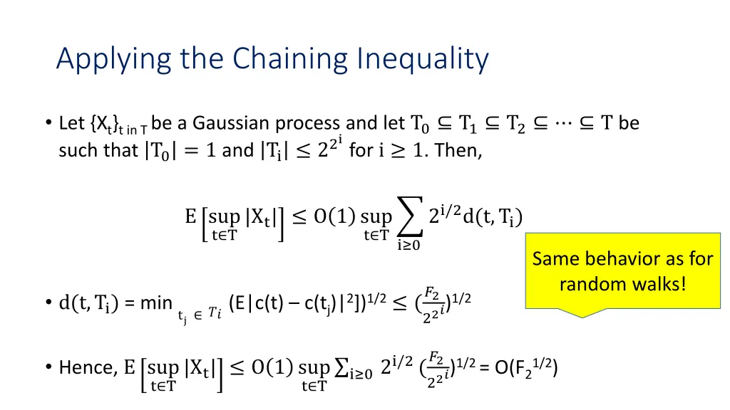 applying the chaining inequality