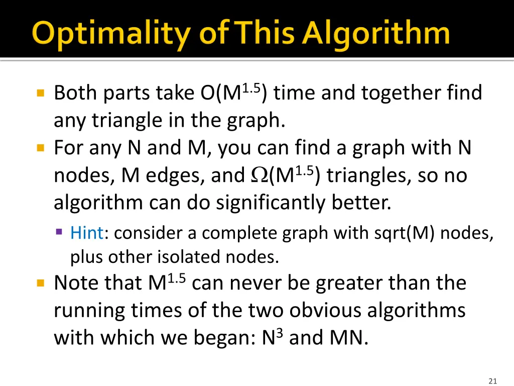 both parts take o m 1 5 time and together find