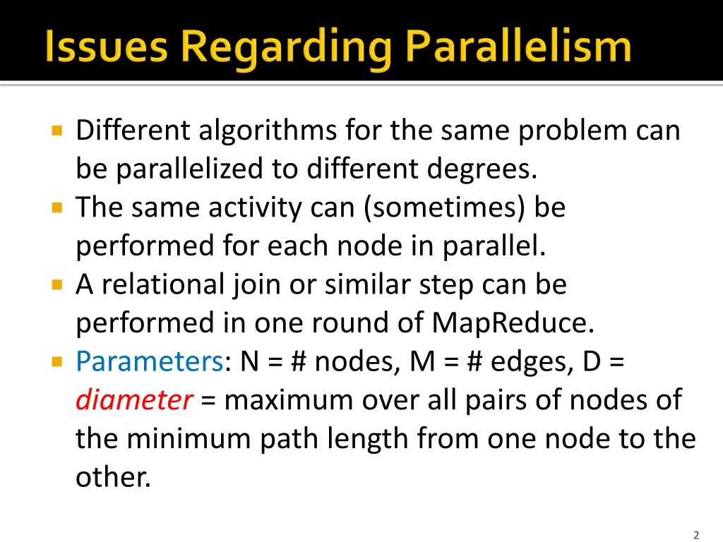 different algorithms for the same problem