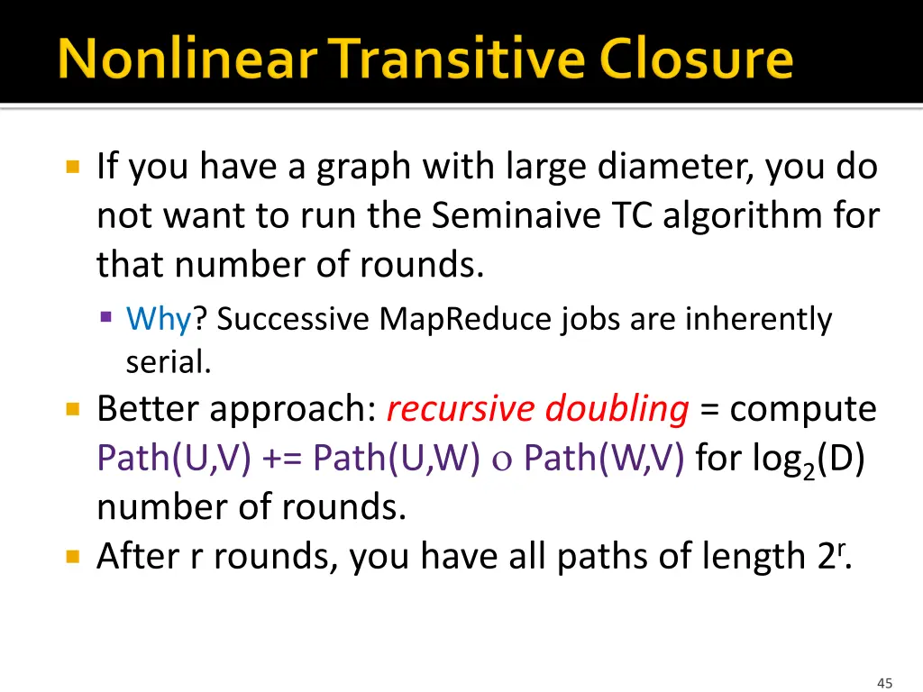 if you have a graph with large diameter