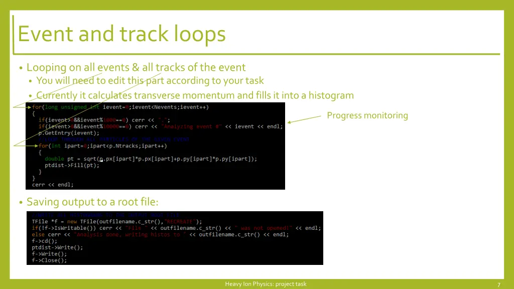 event and track loops