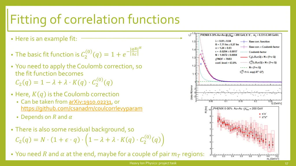 fitting of correlationfunctions