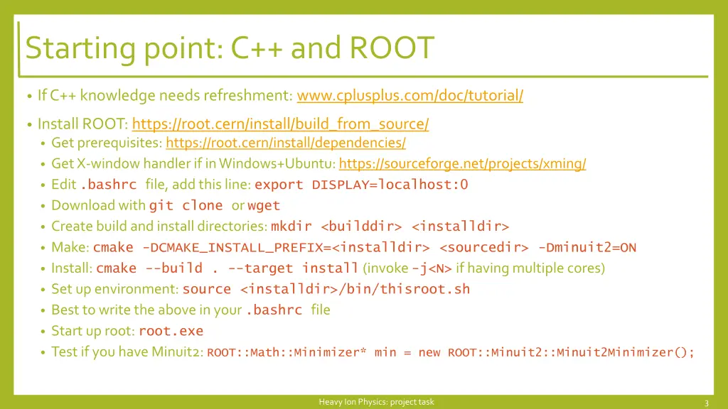 starting point c and root