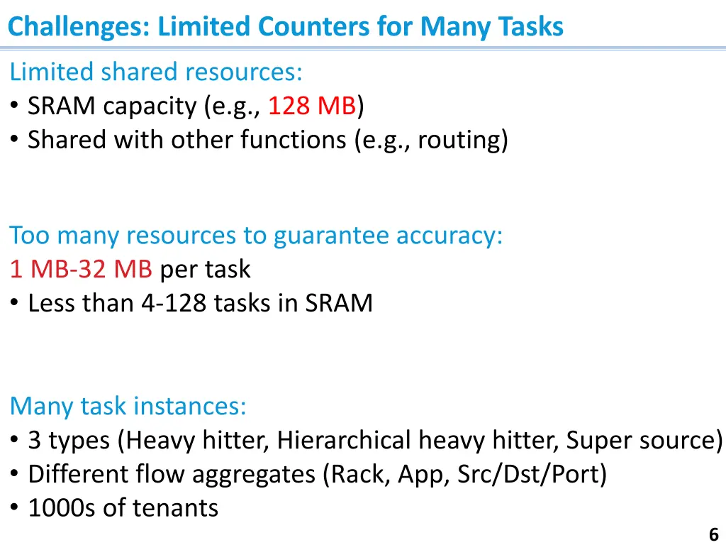 challenges limited counters for many tasks