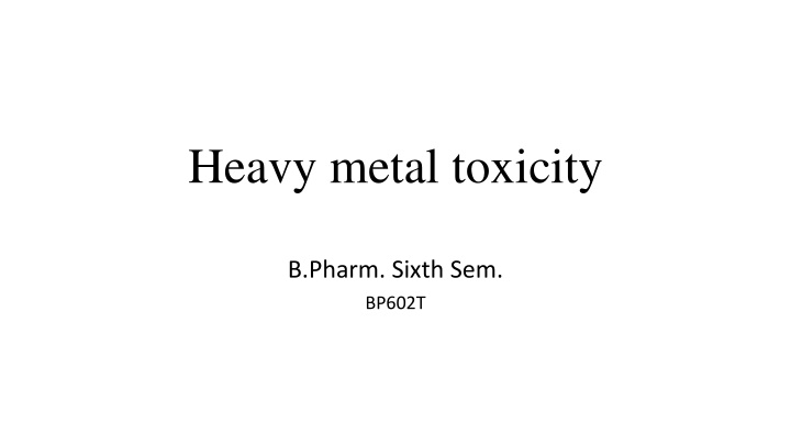 heavy metal toxicity