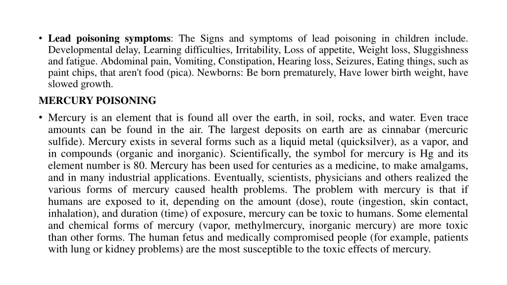 lead poisoning symptoms the signs and symptoms