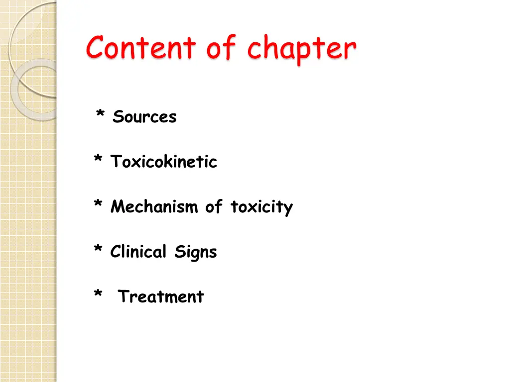 content of chapter