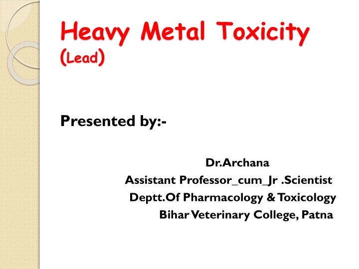 heavy metal toxicity lead