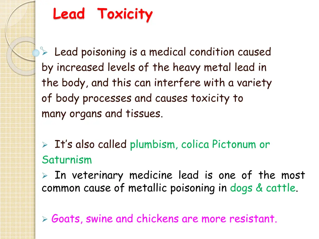 lead toxicity