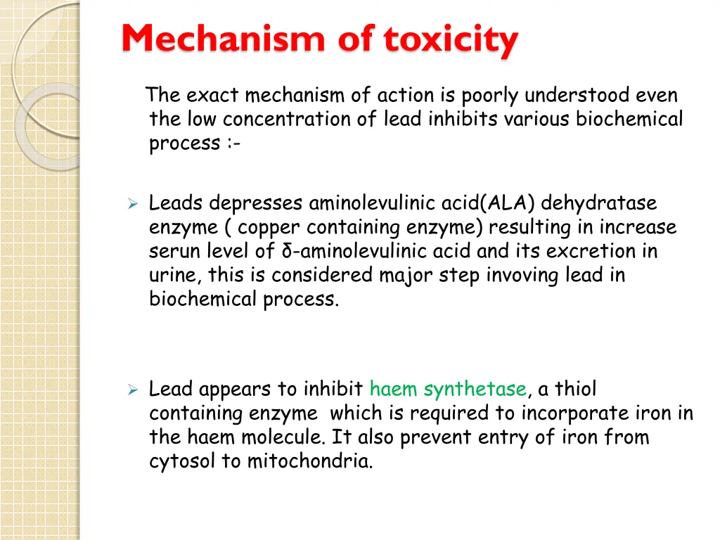 mechanism of toxicity