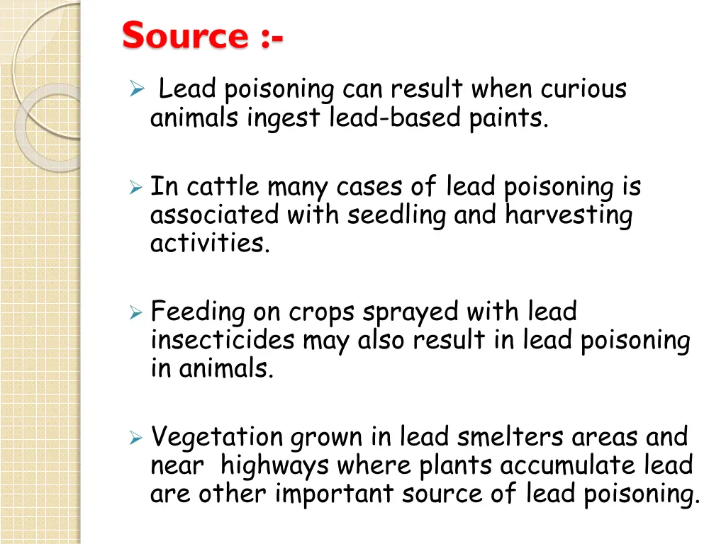 source lead poisoning can result when curious