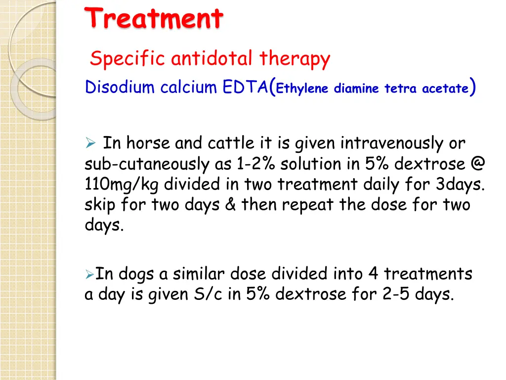 treatment specific antidotal therapy disodium