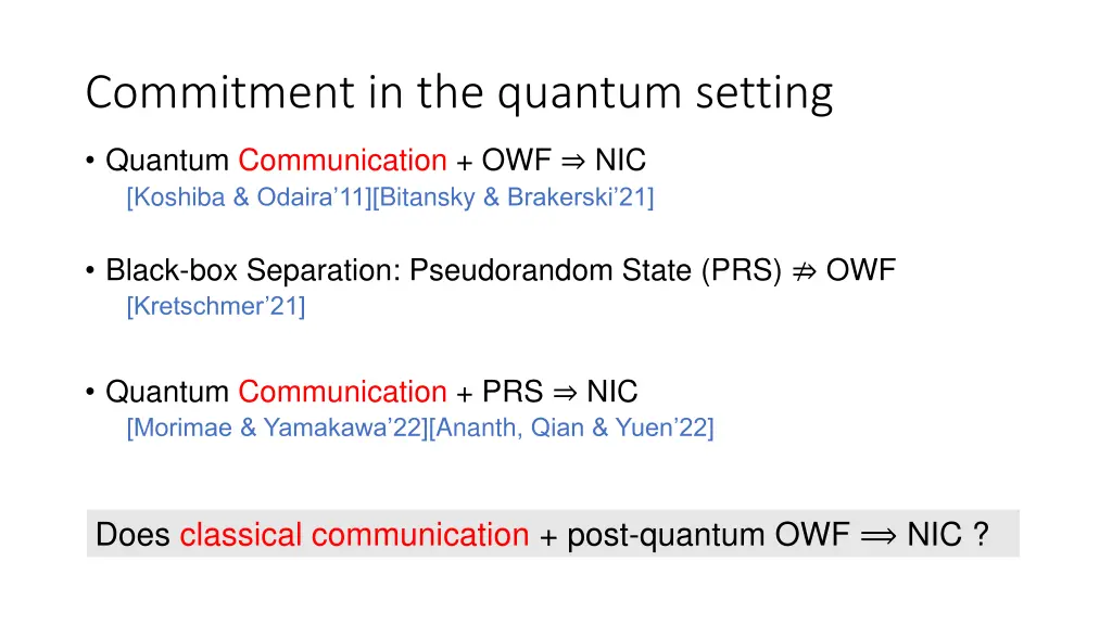 commitment in the quantum setting