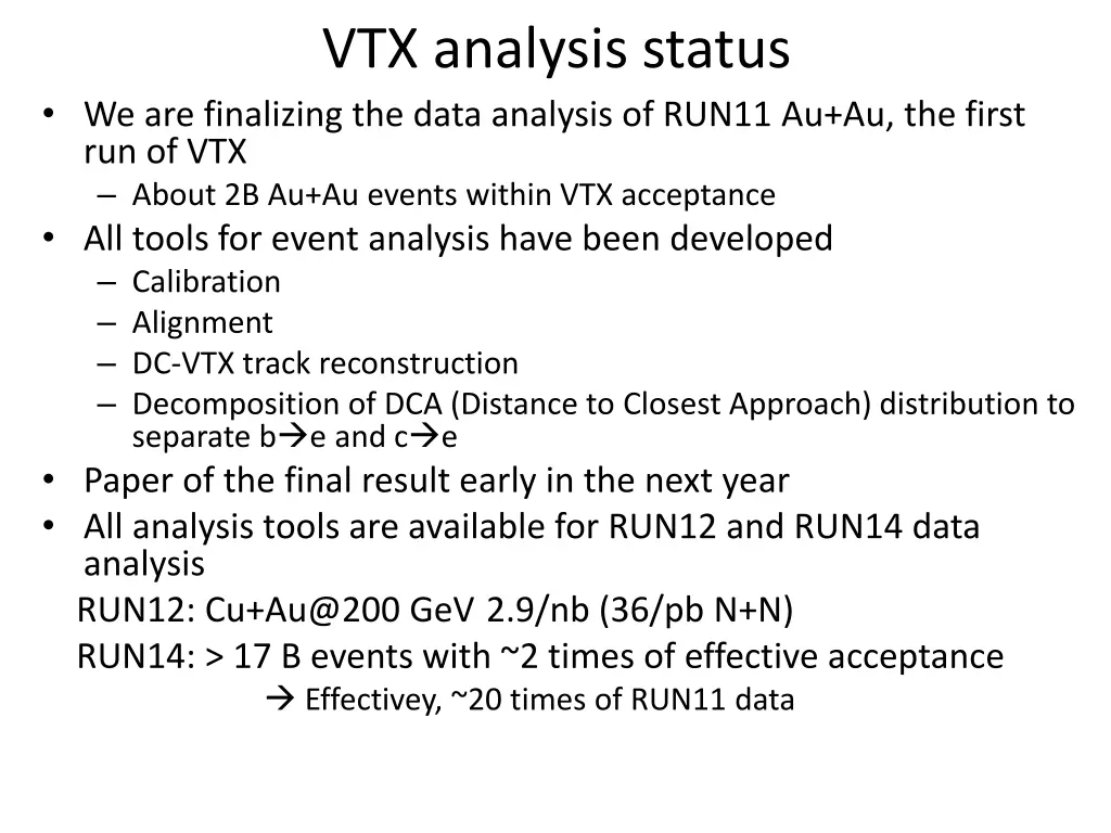 vtx analysis status