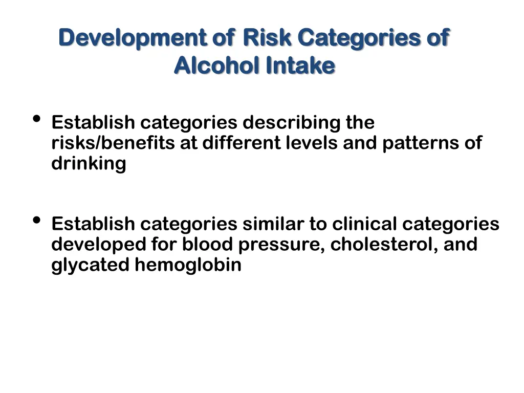 development of risk categories of development