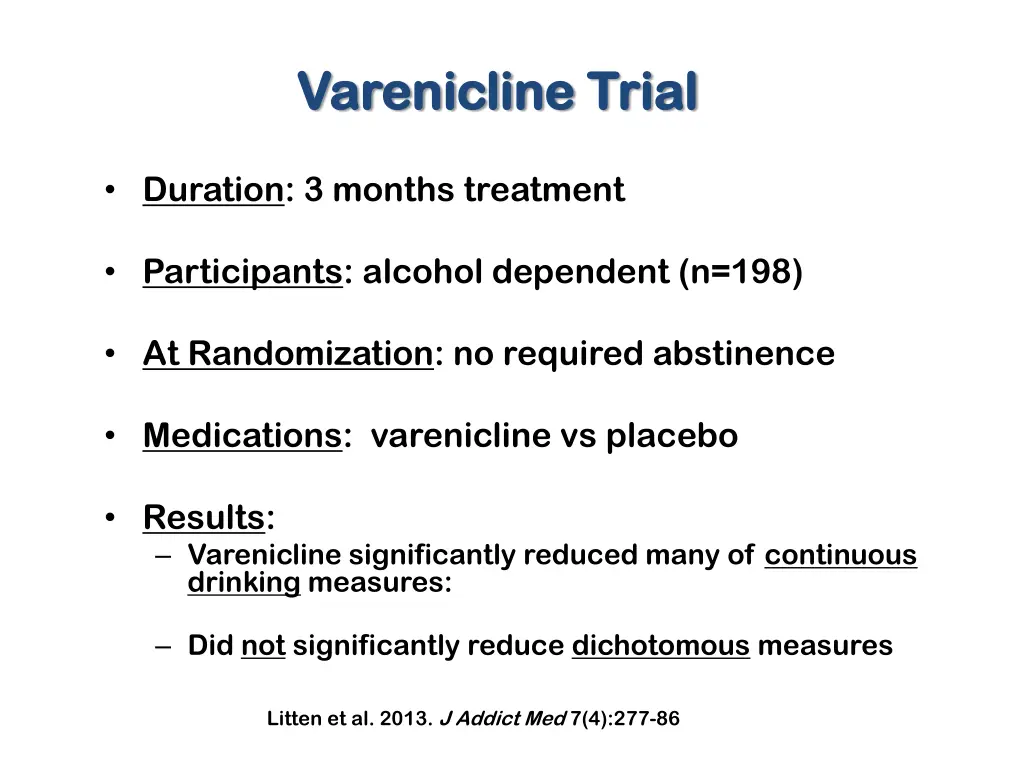 varenicline varenicline trial