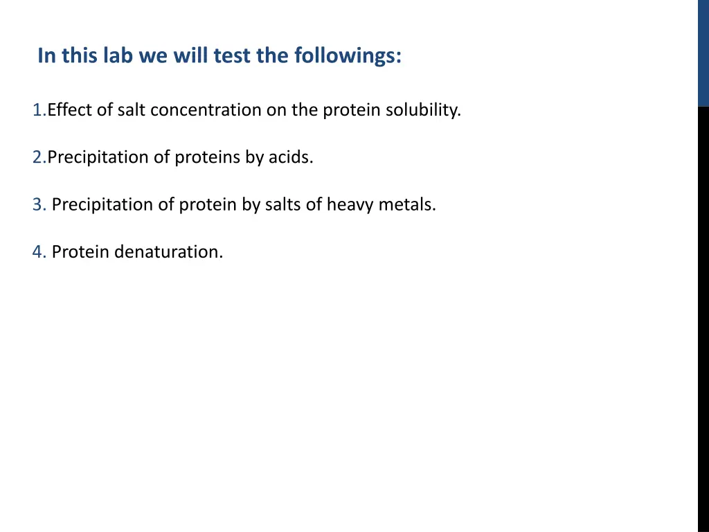 in this lab we will test the followings