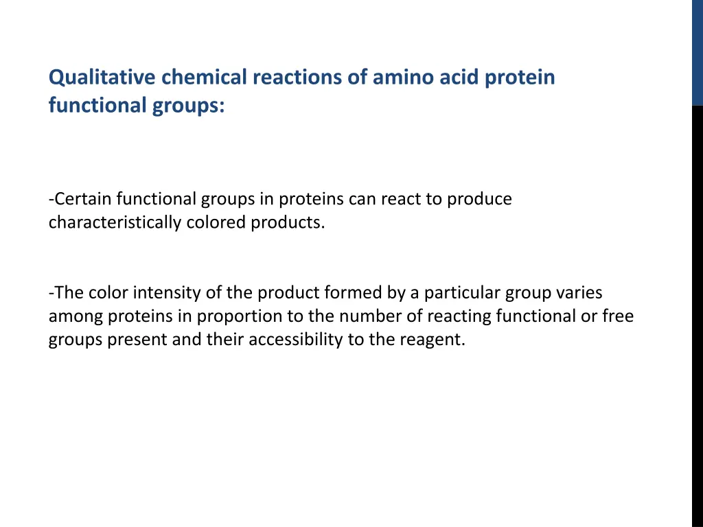 qualitative chemical reactions of amino acid