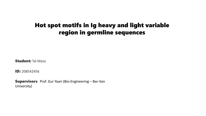 hot spot motifs in ig heavy and light variable