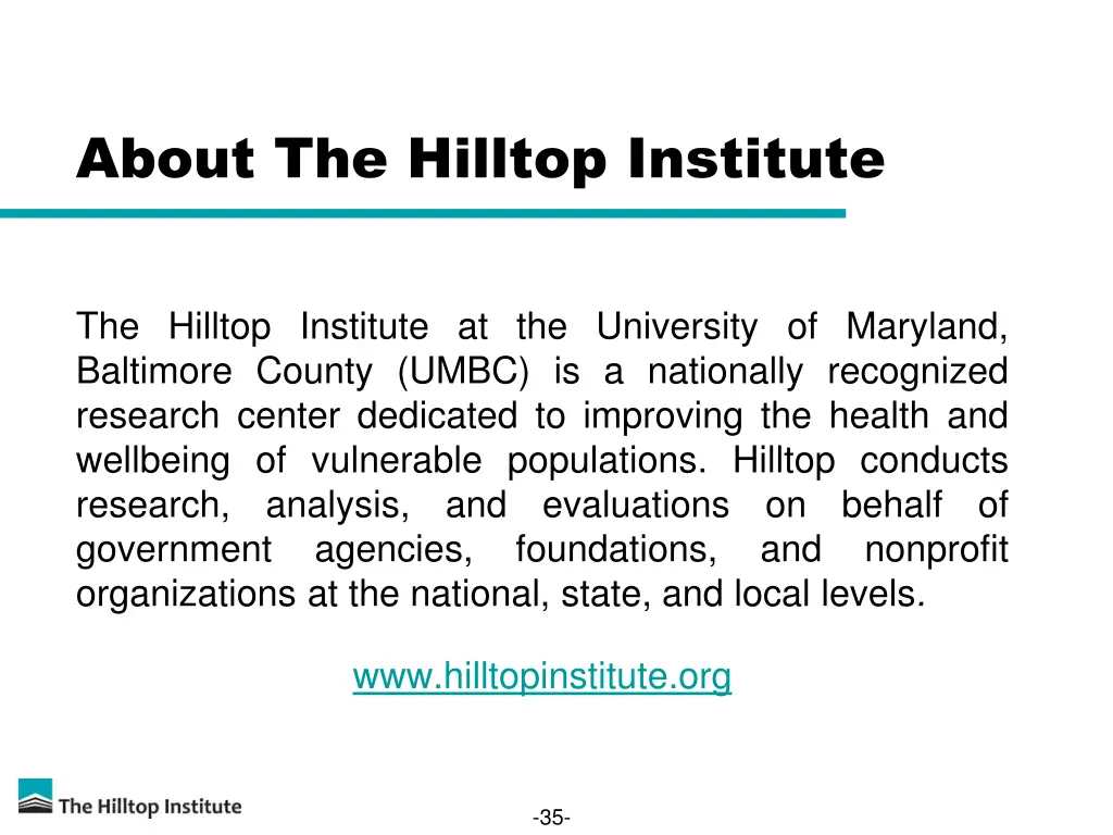 about the hilltop institute