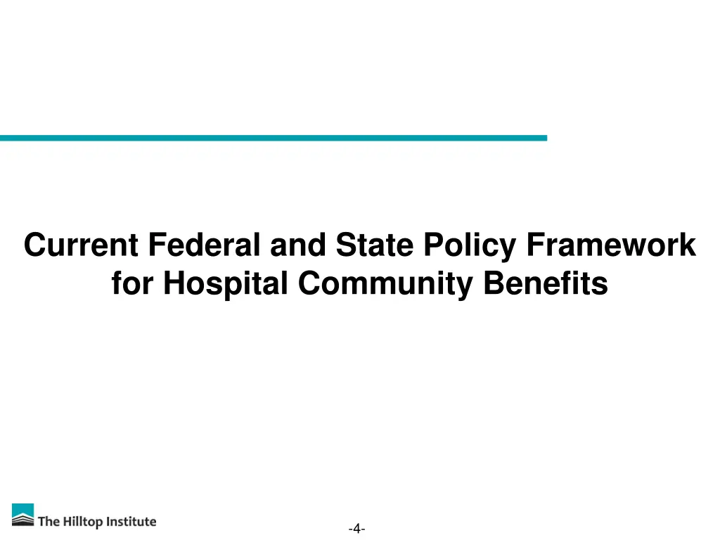 current federal and state policy framework