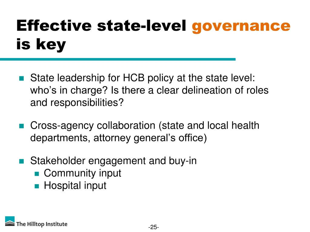 effective state level governance is key