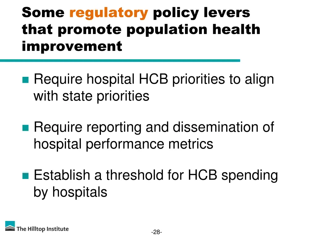 some regulatory policy levers that promote