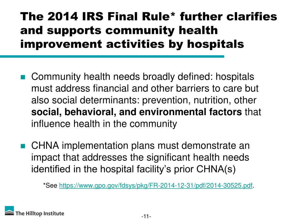 the 2014 irs final rule further clarifies