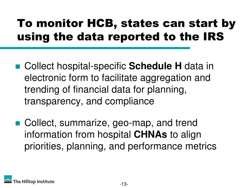 to monitor hcb states can start by using the data