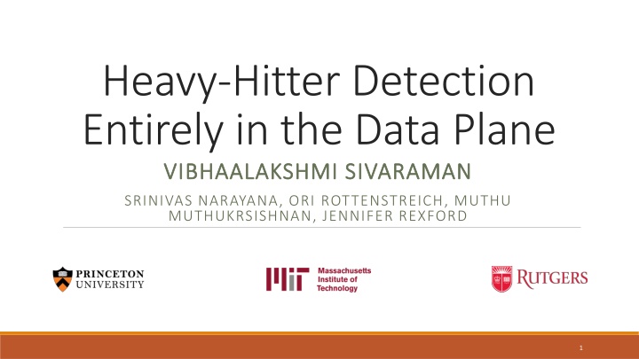 heavy hitter detection entirely in the data plane