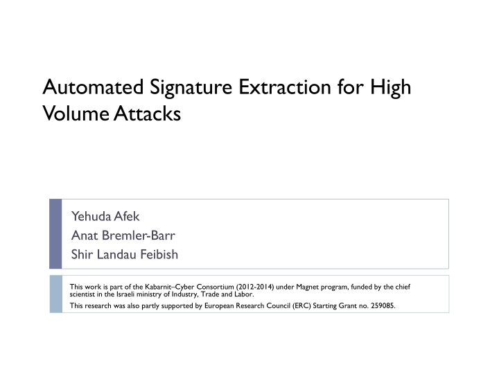 automated signature extraction for high volume