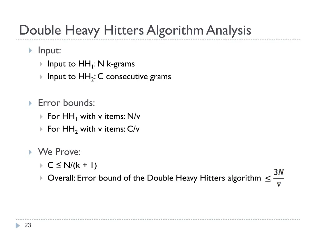 double heavy hitters algorithm analysis