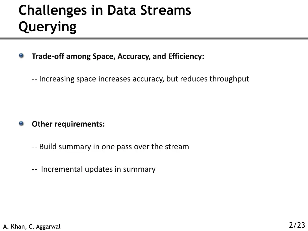 challenges in data streams querying