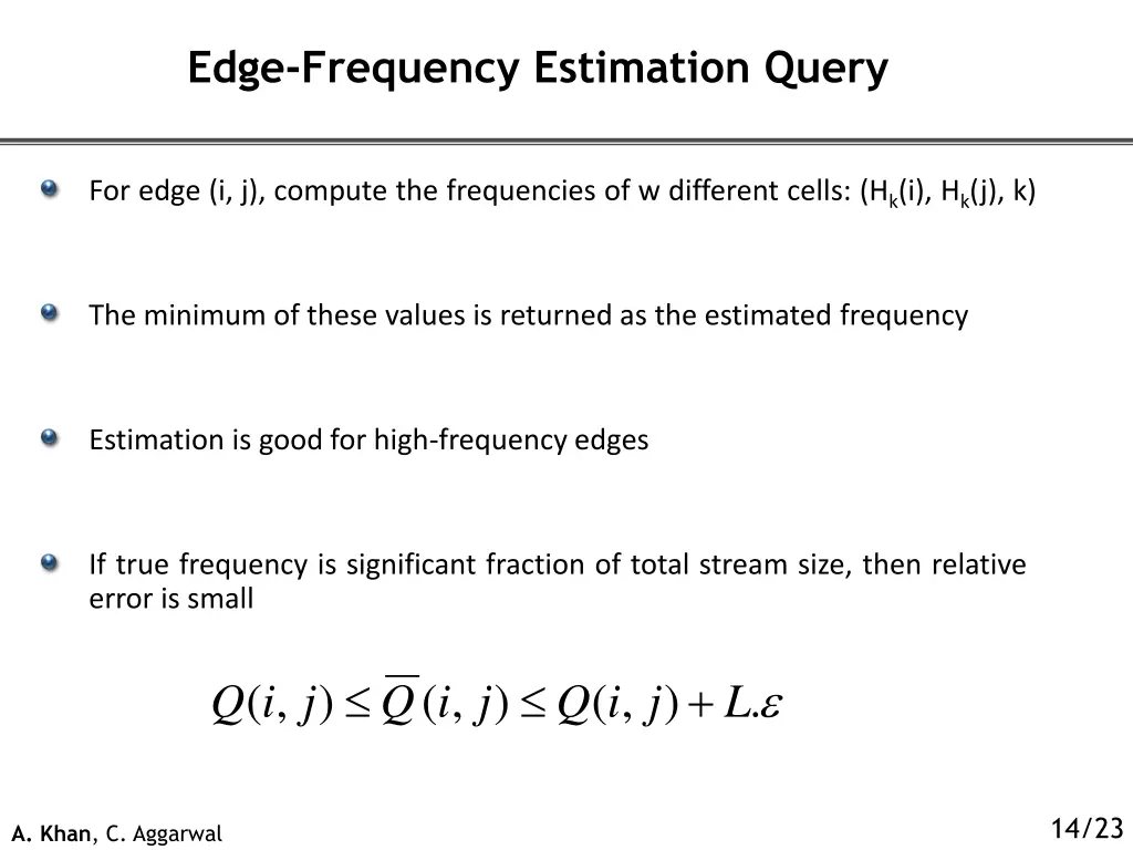 edge frequency estimation query