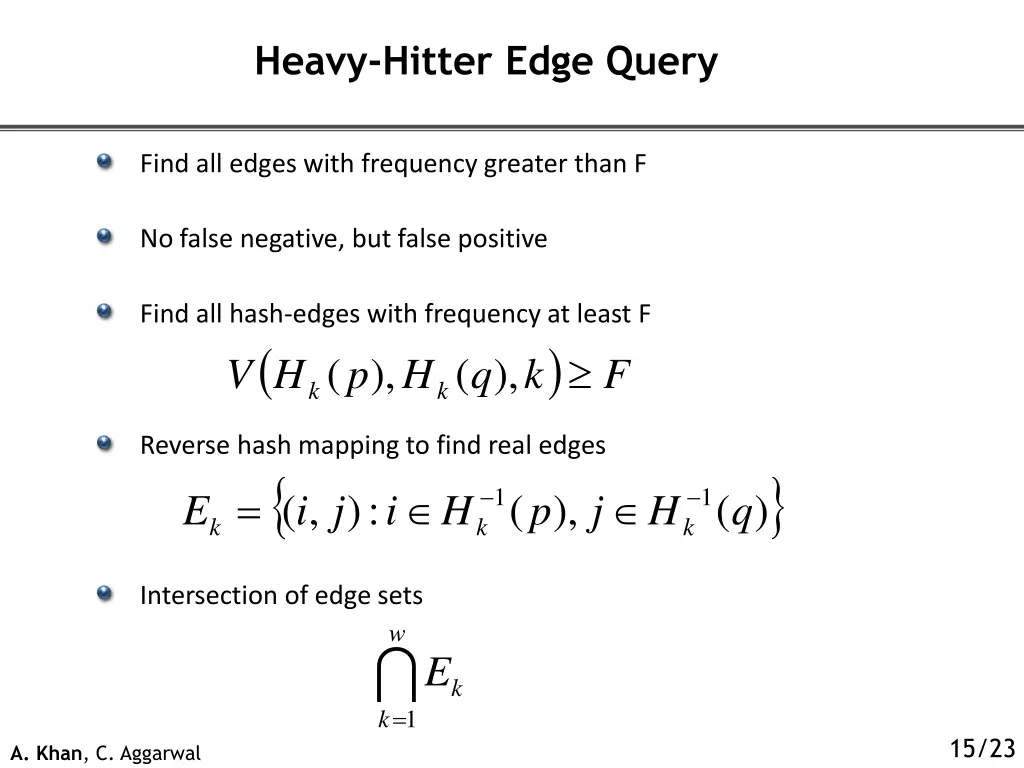 heavy hitter edge query