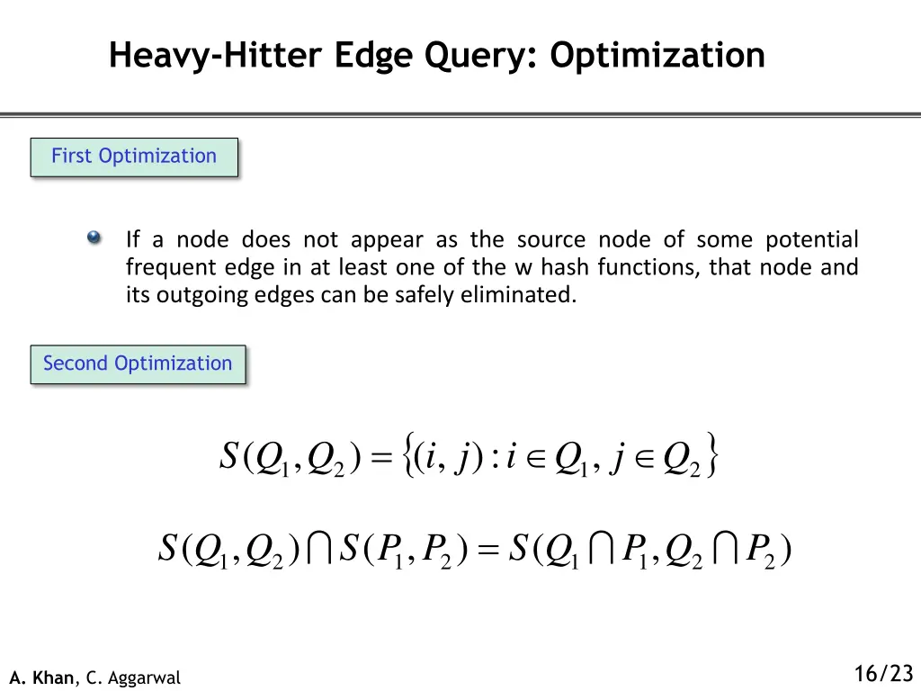 heavy hitter edge query optimization