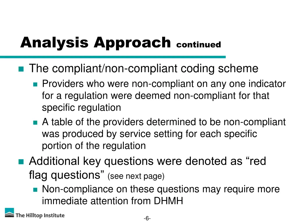 analysis approach continued