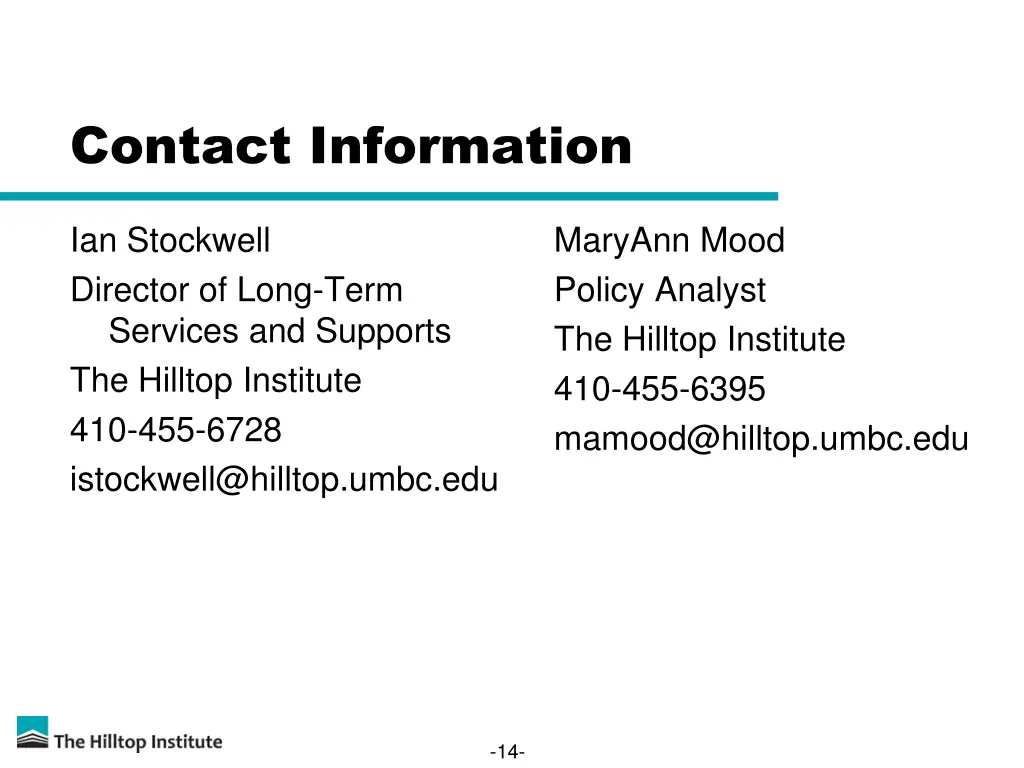 contact information