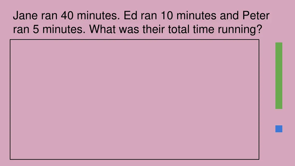 jane ran 40 minutes ed ran 10 minutes and peter