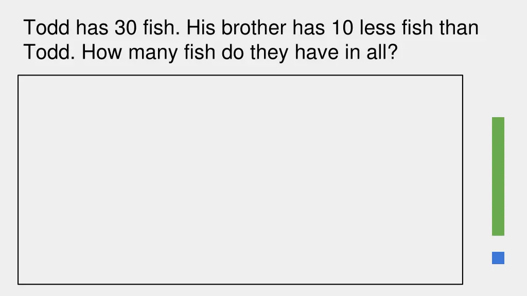 todd has 30 fish his brother has 10 less fish