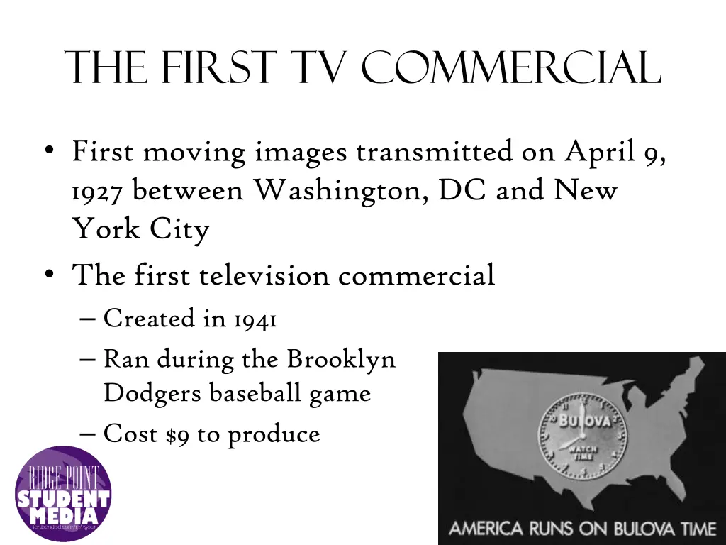 the first tv commercial