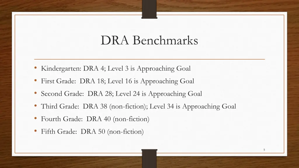 dra benchmarks