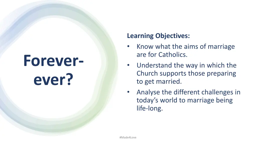 learning objectives know what the aims
