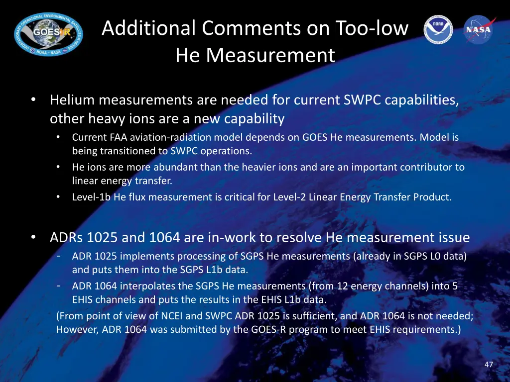 additional comments on too low he measurement