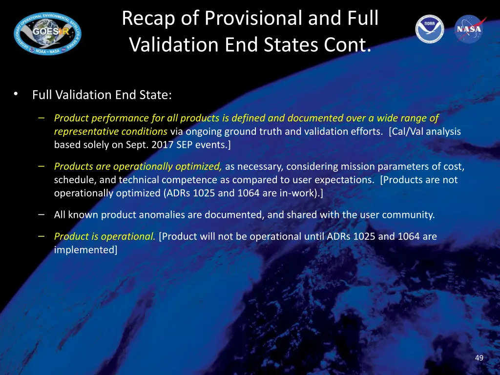 recap of provisional and full validation 1