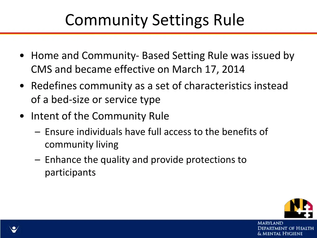 community settings rule