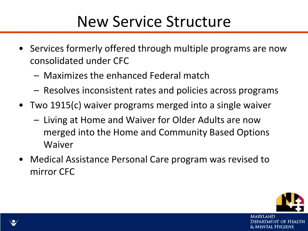 new service structure