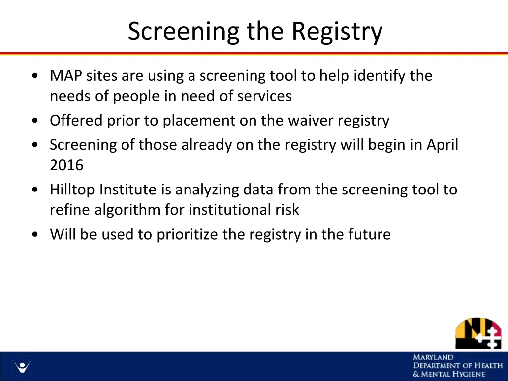 screening the registry